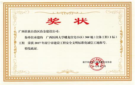 南宁分公司四个项目获表扬！