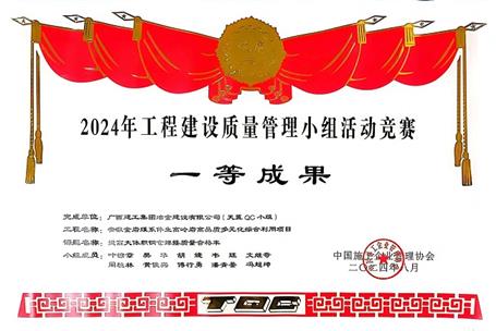 【喜讯】冶建公司二项QC效果荣获国家级奖项