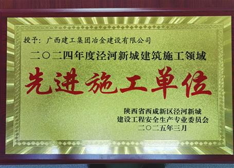 【喜讯】冶建一项目获陕西省西咸新区“2024年度先进施工单位”声誉称呼